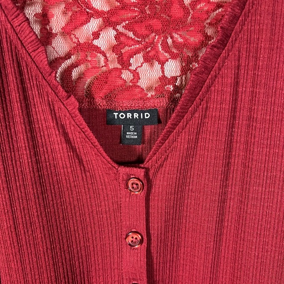 Torrid Red Lace Back Detail Tunic Top or Mini Dress - Picture 6 of 6